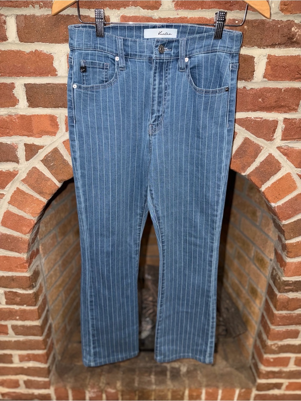 KanCan Blue Pinstripe Bootcut Jeans